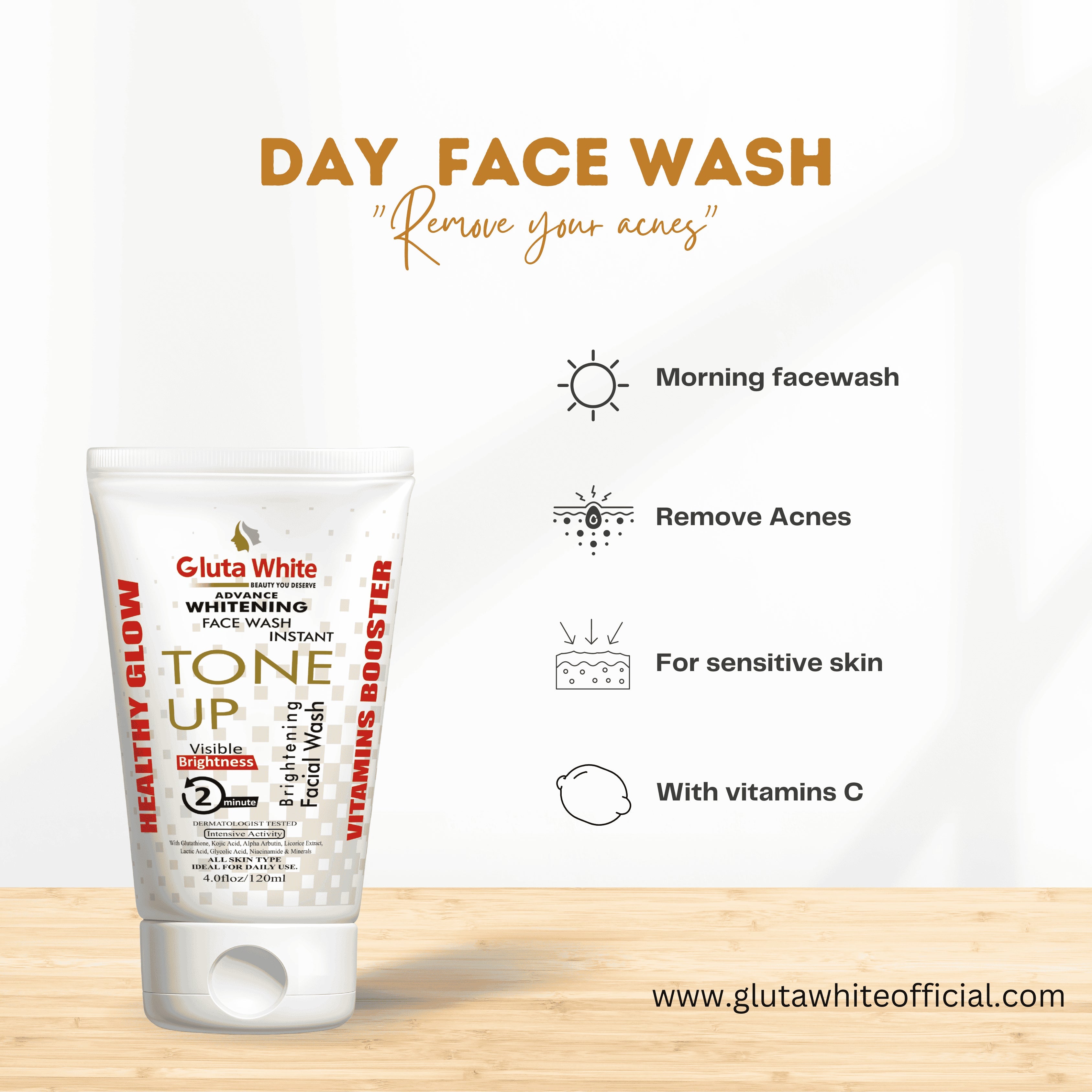 Gluta White Skin Whitening Face Wash